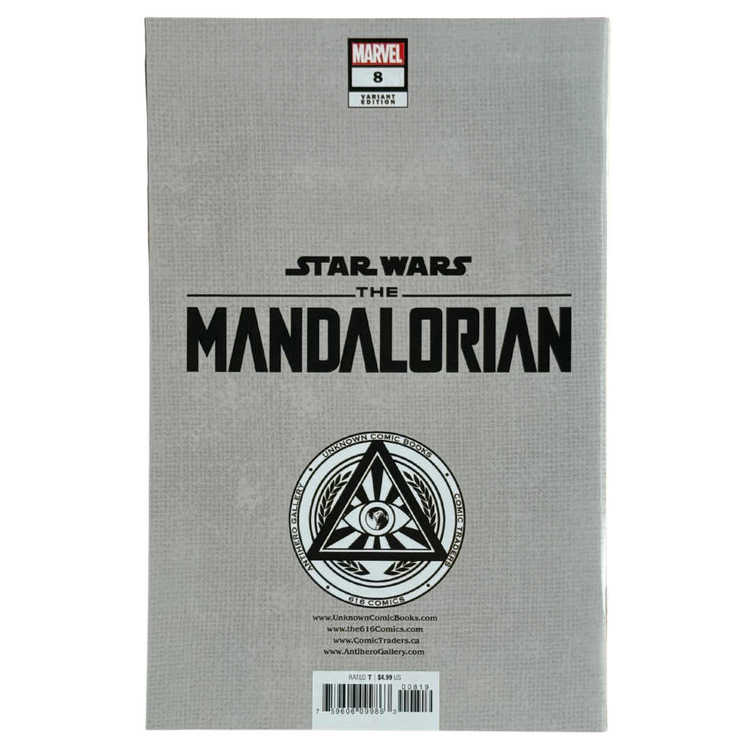 Star Wars: The Mandalorian #8 – Signed by Tyler Kirkham – Virgin Variant – NM w/COA – 2023 (Marvel Comics)