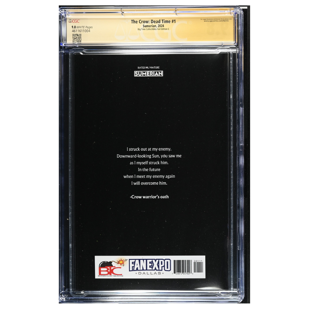 The Crow: Dead Time #1 – Martin Simmonds Virgin Foil (Fan Expo Dallas Exclusive) – CGC 9.8 Signature Series – 2024 (Sumerian Comics)
