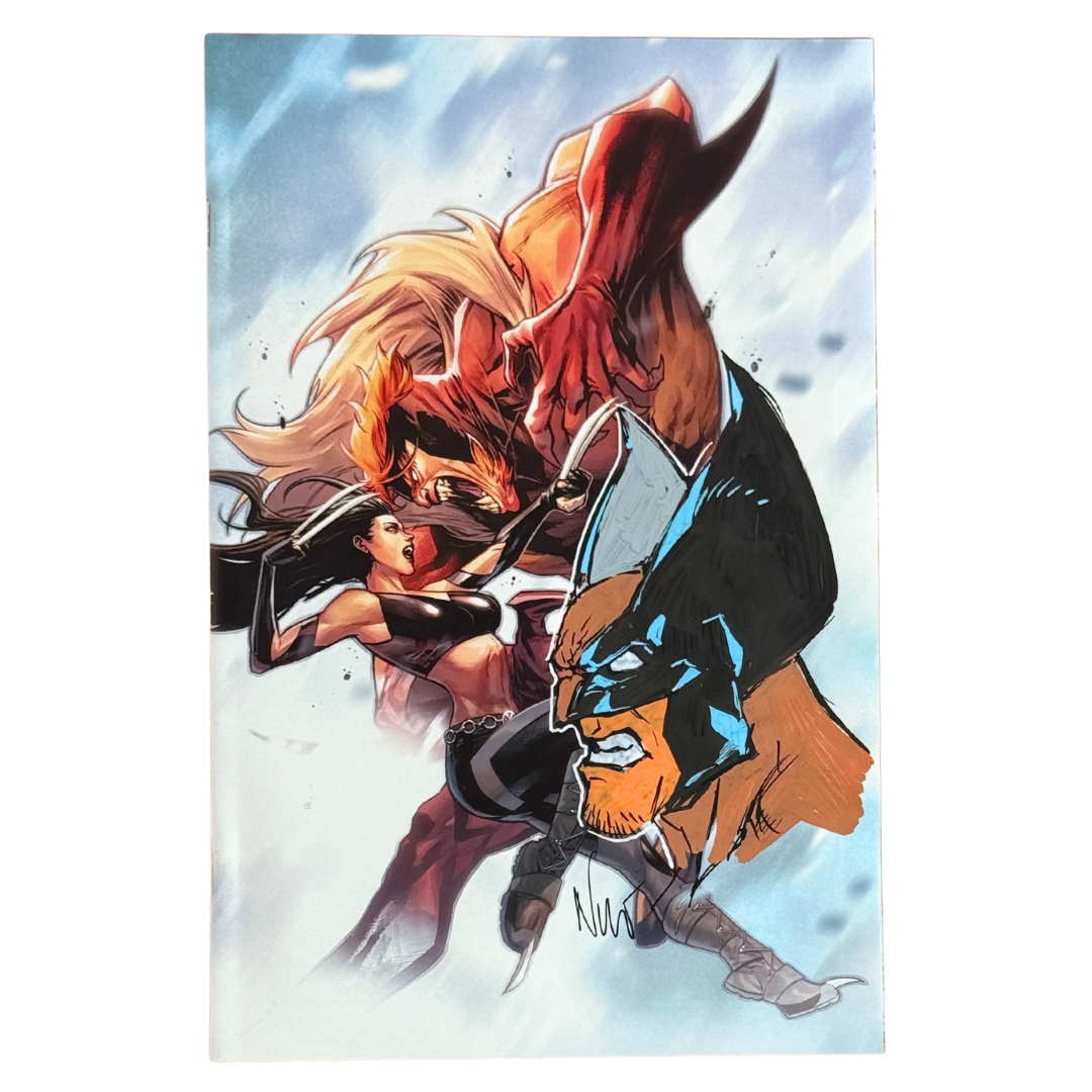 Wolverine #44 – Eddie Nunez Remarque & Signed – Virgin Variant – NM- w/COA – 2024 (Marvel Comics)