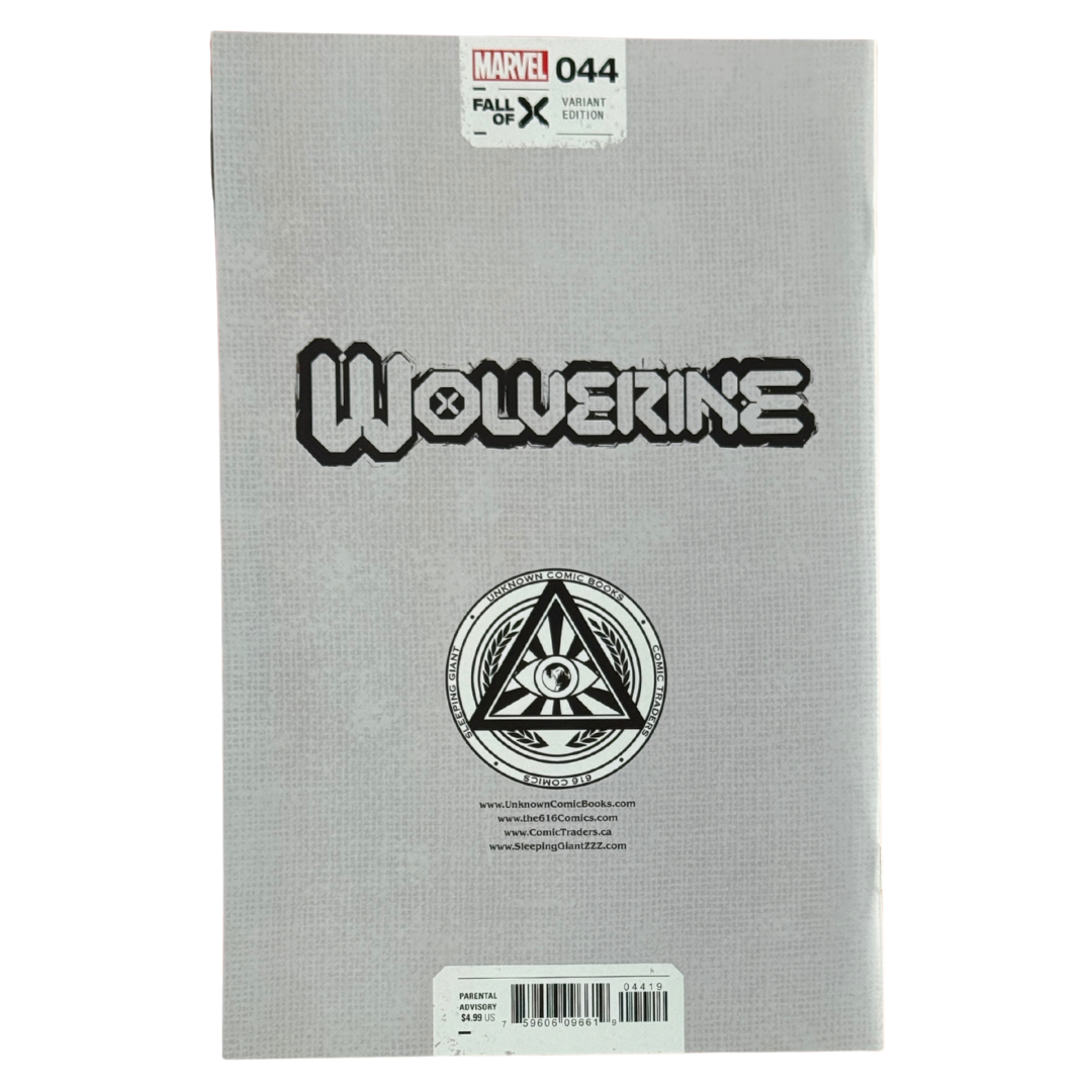Wolverine #44 – Eddie Nunez Remarque & Signed – Virgin Variant – NM- w/COA – 2024 (Marvel Comics)