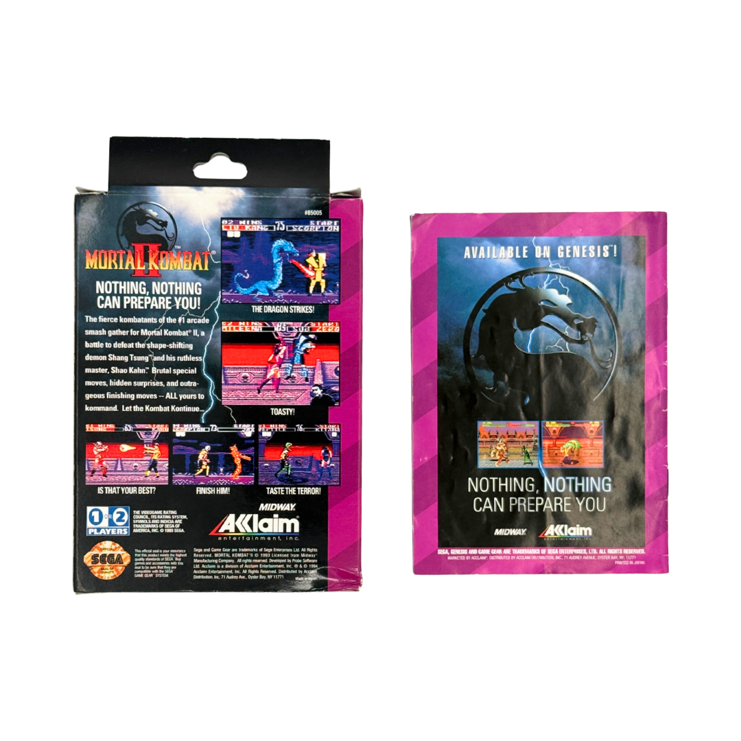 Mortal Kombat II – Sega Game Gear – Complete in Box (CIB) – 1994 – Brutal Arcade Sequel