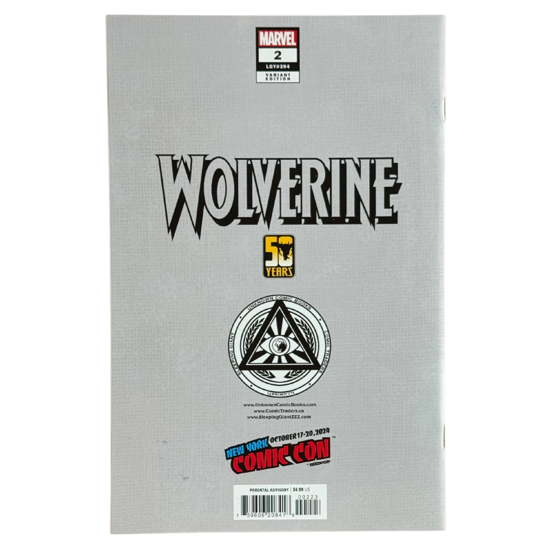 Wolverine #2 – Tyler Kirkham 2024 NYCC Exclusive – Danger Room Homage Color Change Connecting Virgin – Signed w/ COA – NM – 2024 (Marvel)