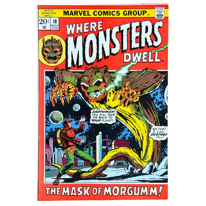 Where Monsters Dwell #18 – Bronze Age Horror Reprint / Jim Starlin Cover – VF – 1972 (Marvel)