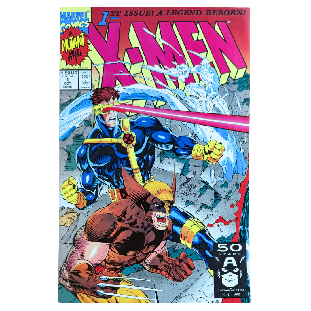 X-Men #1 – Jim Lee Cover C (Wolverine / Cyclops / Iceman) – Key Team 1st Appearances – VF/NM – 1991 (Marvel)