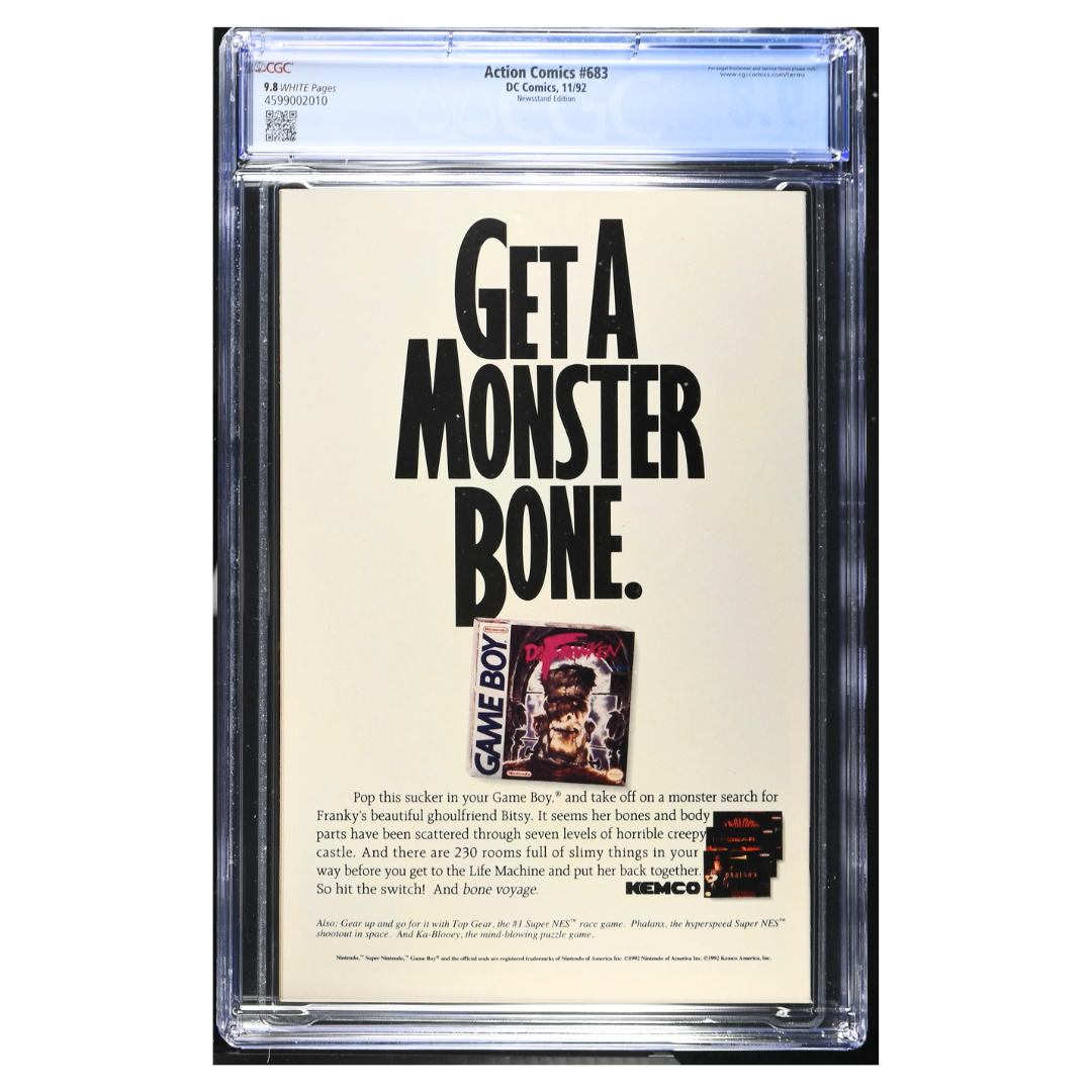Action Comics #683 – Doomsday Cameo (Last Page) – CGC 9.8 – Newsstand – 1992 (DC Comics)