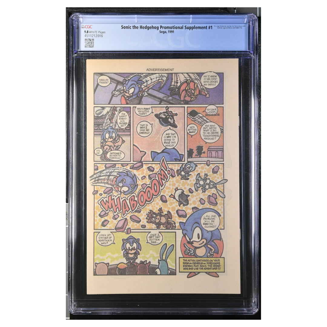 Sonic the Hedgehog Promotional Supplement #1 – Sega Promo Insert / Pre-Order Giveaway – CGC 9.8 – 1991 (Sega)