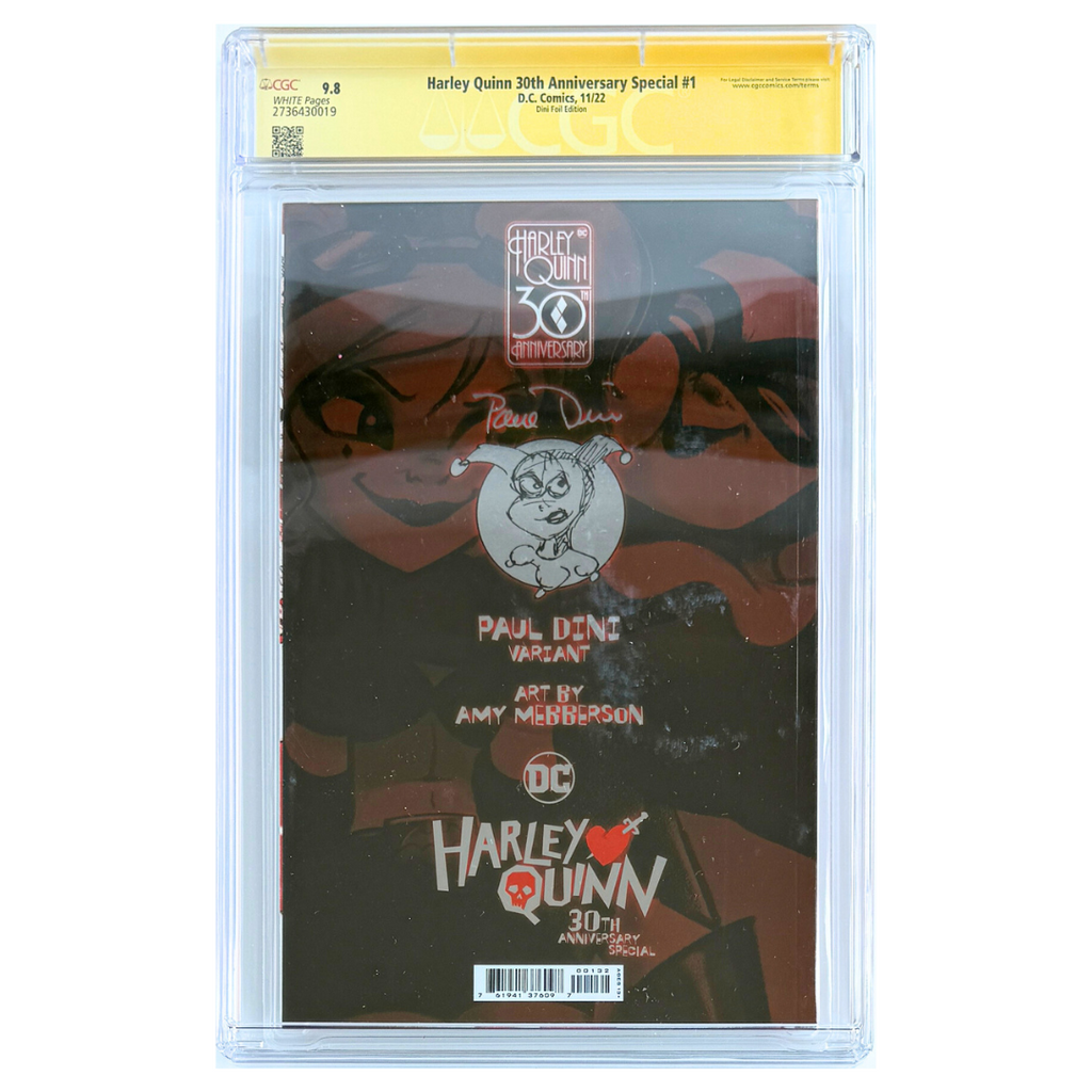 Harley Quinn 30th Anniversary Special #1 – Signed Paul Dini & Amy Mebberson - Paul Dini Virgin Foil Variant – CGC SS 9.8 – 2022 (DC)