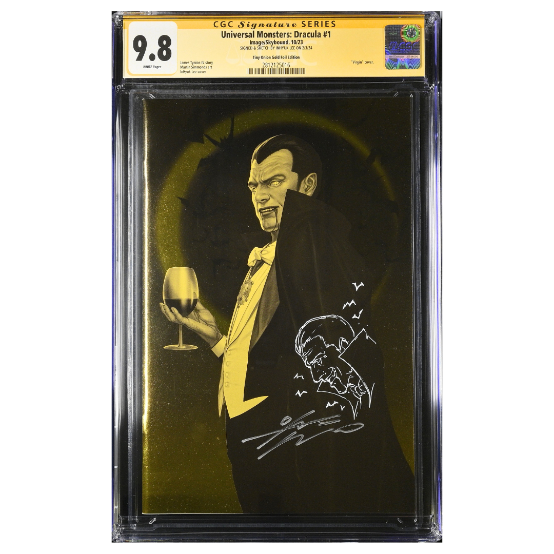 ChronoSet: Universal Monsters – Dracula #1 – Signed & Sketched Ultra-Rare Foil Pair – CGC SS 9.8 Set – 2023 (Image/Skybound)