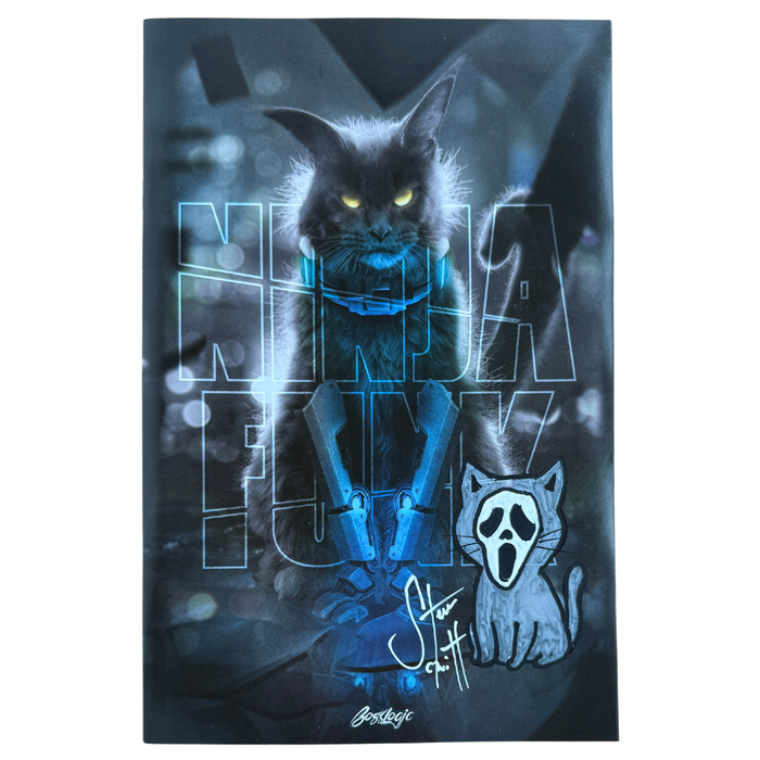 Ninja Funk #3 – BossLogic 1:100 Variant – Signed & “Scream Cat” Sketched by Steve Schuitt – NM (2023, Whatnot Publishing)