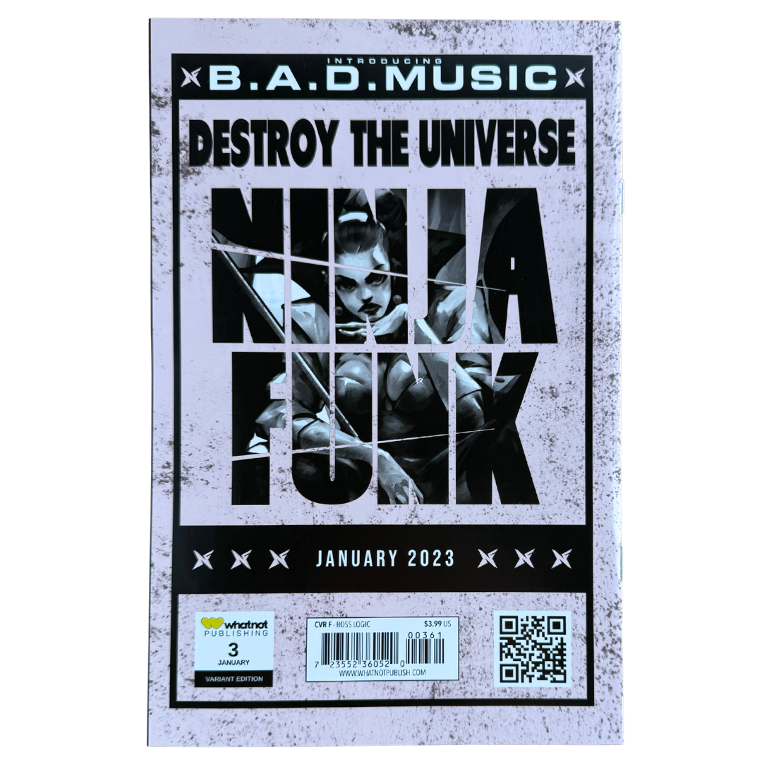 Ninja Funk #3 – BossLogic 1:100 Variant – Signed & “Scream Cat” Sketched by Steve Schuitt – NM (2023, Whatnot Publishing)