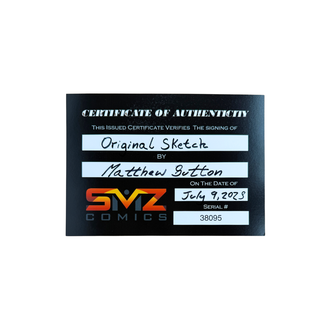 Vampirella: Mindwarp #1 – Black Blank Variant w/ Lips & Fangs Sketch by Matthew Sutton – NM – 2022 (Dynamite Entertainment)