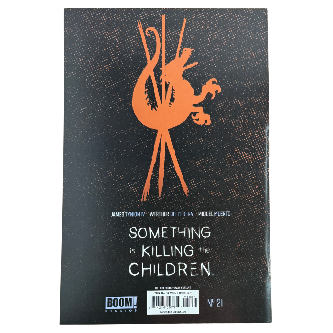Something Is Killing the Children #21 – Signed by Jenny Frison / Die-Cut Bloody Mask Variant – NM – 2022 (BOOM! Studios)