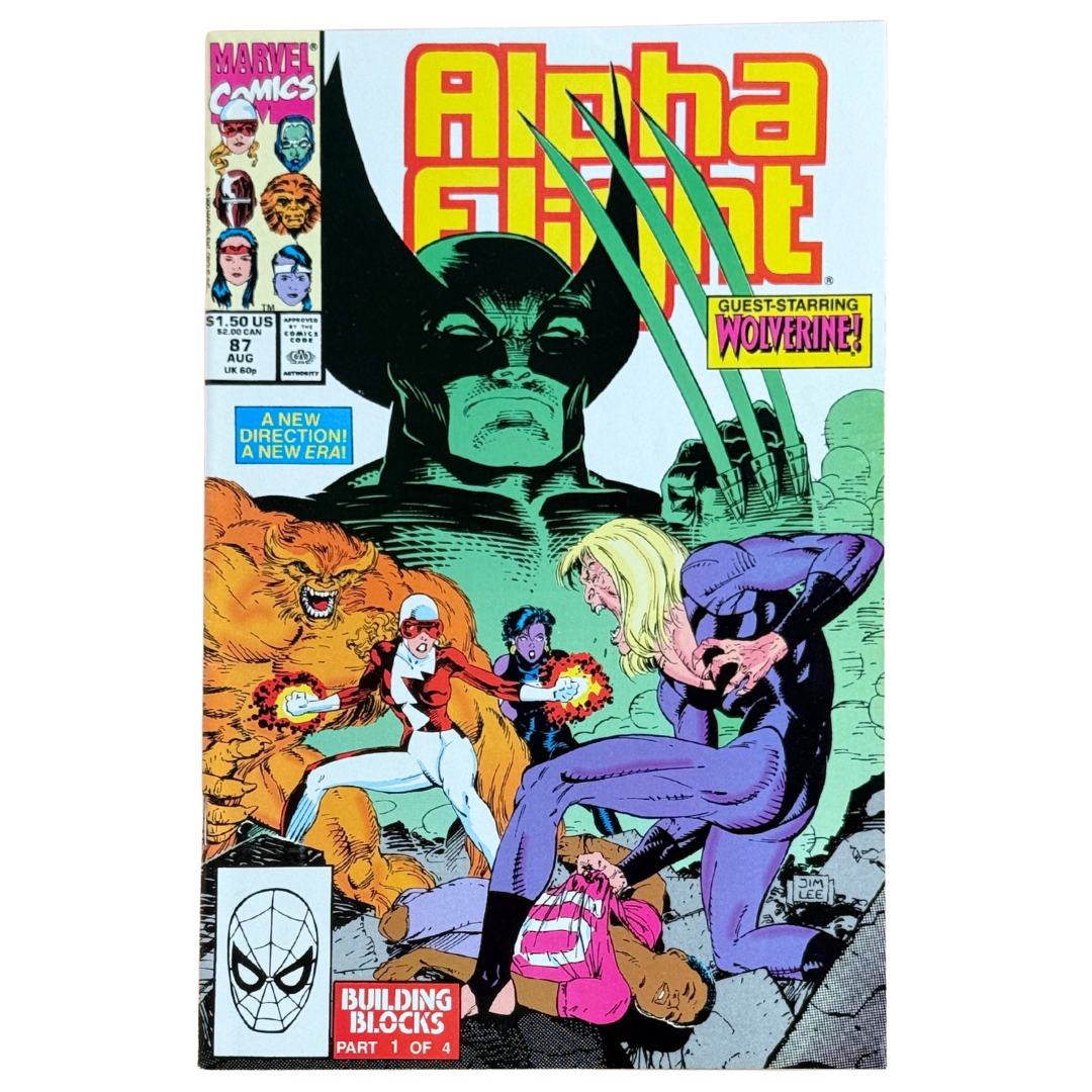Alpha Flight #87 – Guest-Starring Wolverine / Jim Lee Cover – VF/NM – 1990 (Marvel Comics)