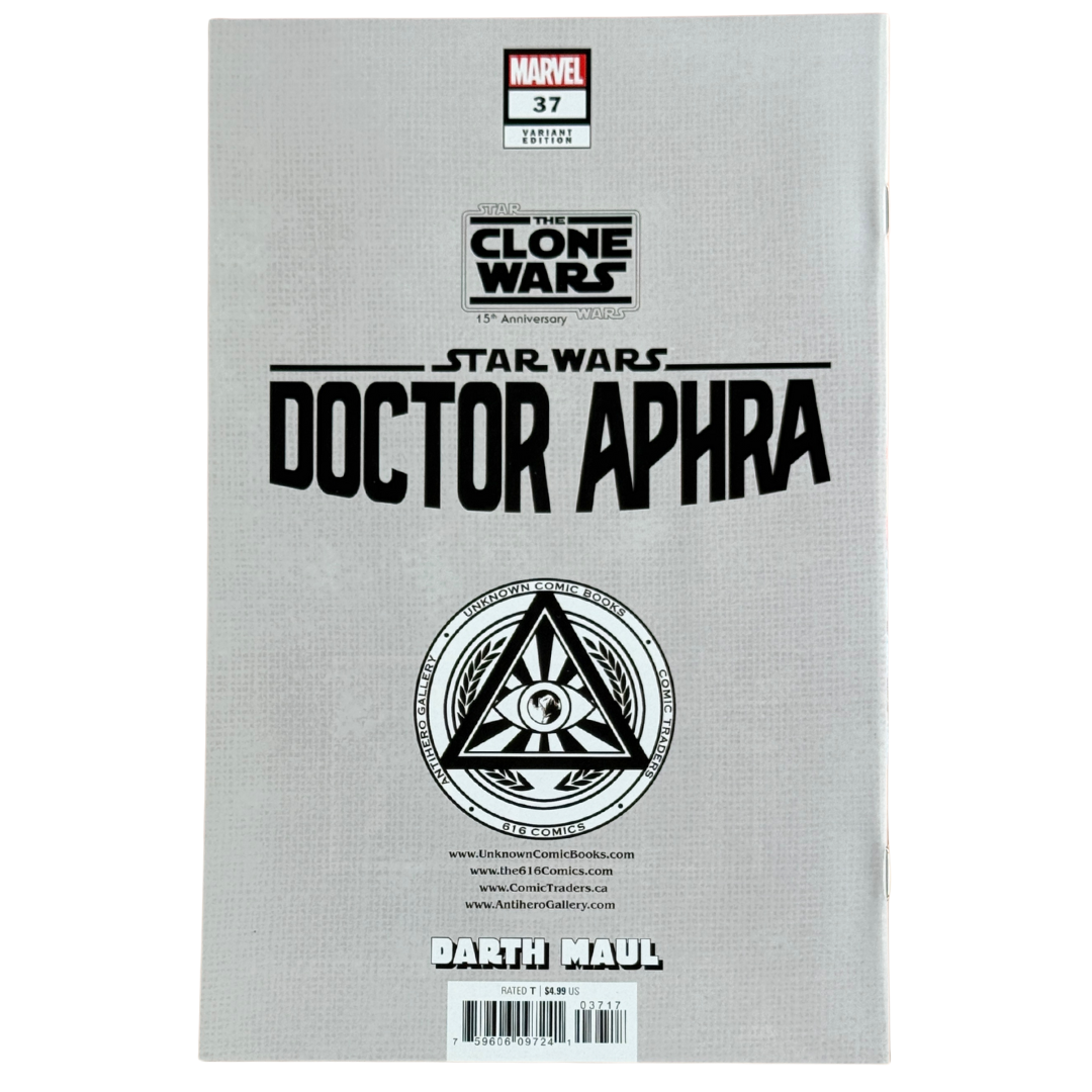 Star Wars: Doctor Aphra #37 – Remarqued Darth Maul Sketch by Dietrich Smith – Nabetse Zitro Virgin – NM – 2023 (Marvel)