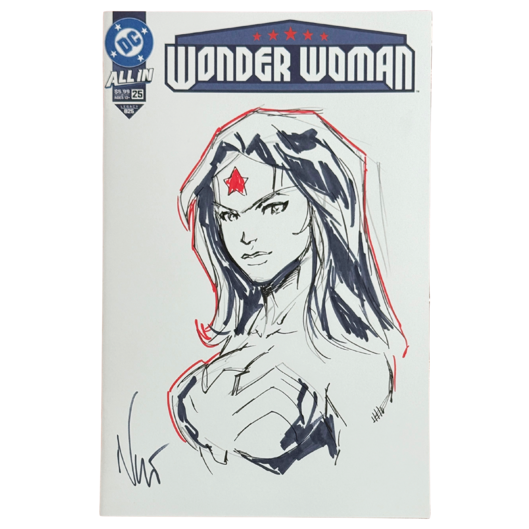Wonder Woman #25 – Blank Variant – Full Wonder Woman Sketch by Eddie Nunez – NM – 2025 (DC Comics)
