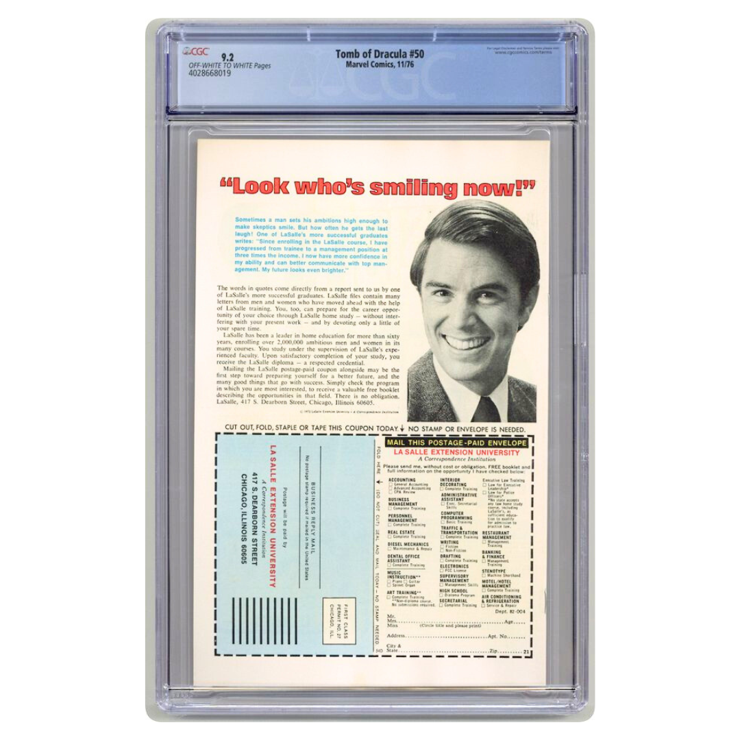 Tomb of Dracula #50 – Dracula vs. Silver Surfer / Colan & Palmer Cover – CGC 9.2 – 1976 (Marvel Comics)