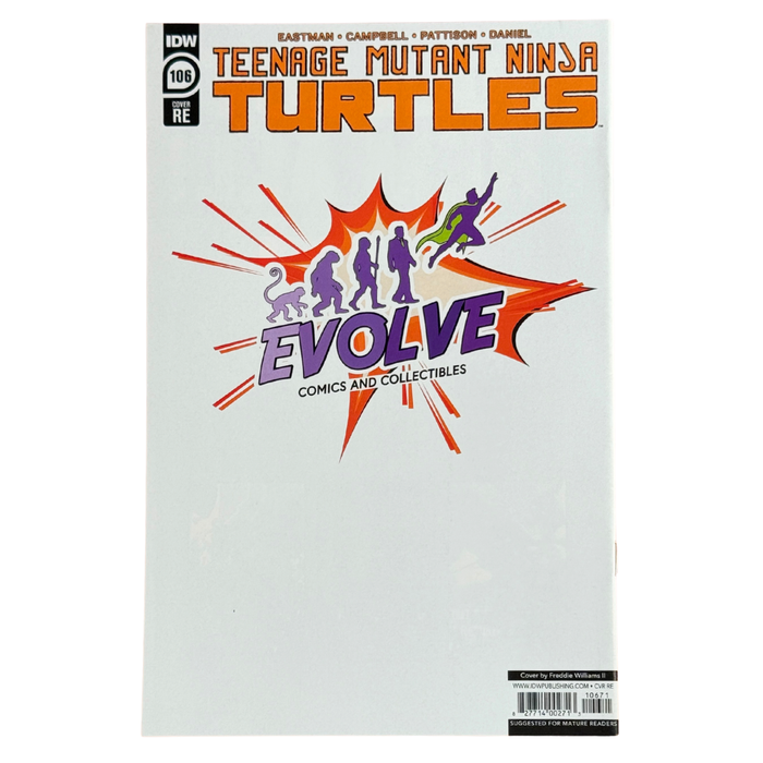 Teenage Mutant Ninja Turtles #106 – Kevin Eastman Signed / Freddie Williams B&W Shredder & Splinter Sketch Variant – NM – 2020 (IDW Publishing)