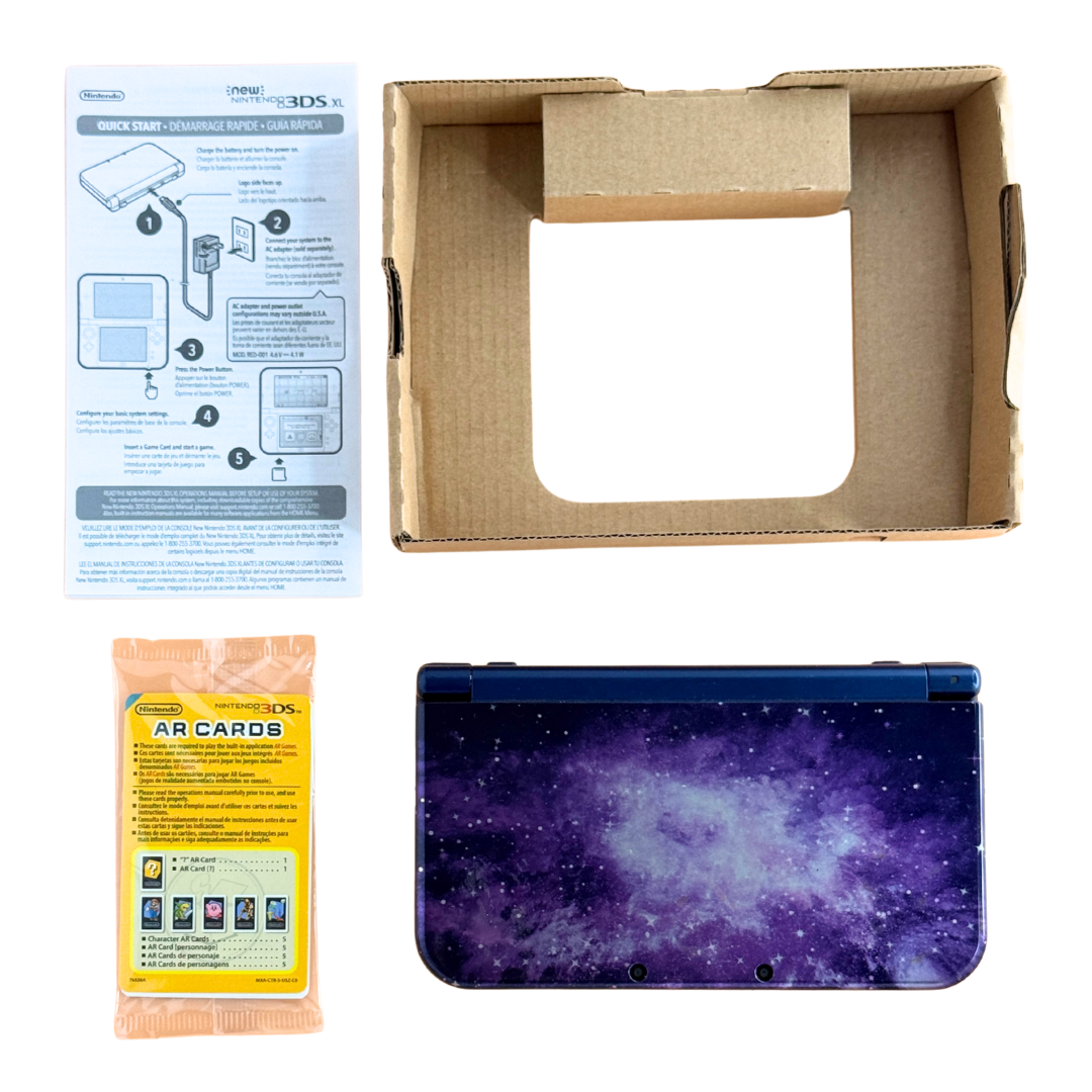 Nintendo 3DS XL – Galaxy Style Edition (No Stylus) / Original Box & Inserts – VG+/VG+ – 2015 (Nintendo)