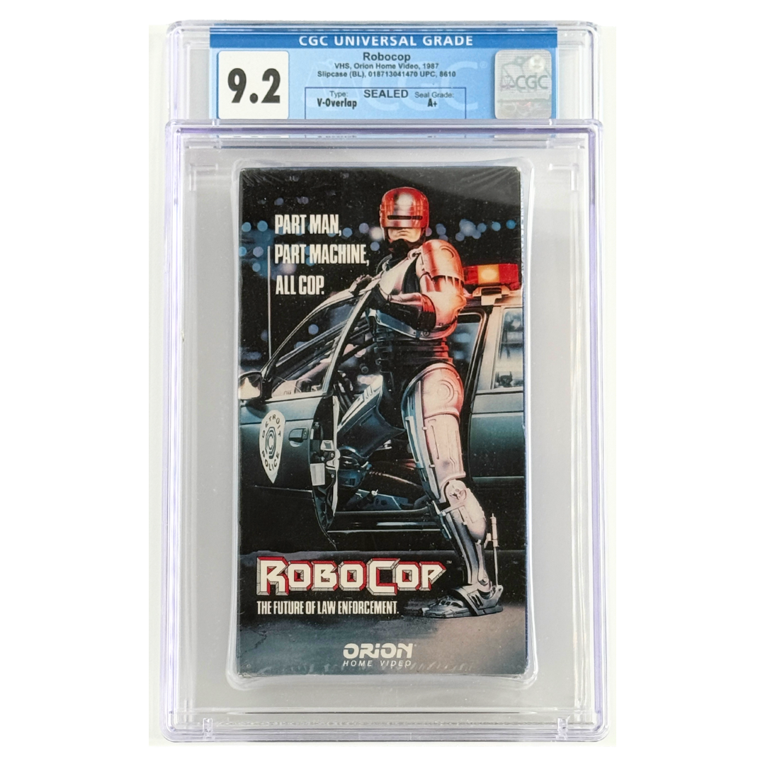 RoboCop (1987) – Sealed VHS – CGC 9.2 A+ – V-Overlap Seal – BL Slipcase Variant – Orion Home Video (USA)