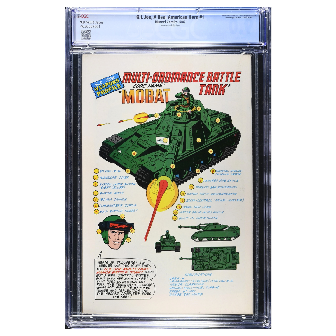 G.I. Joe: A Real American Hero #1 – Newsstand Edition - 1st Appearance of Snake-Eyes & Cobra Commander – CGC 9.0 – 1982 (Marvel)