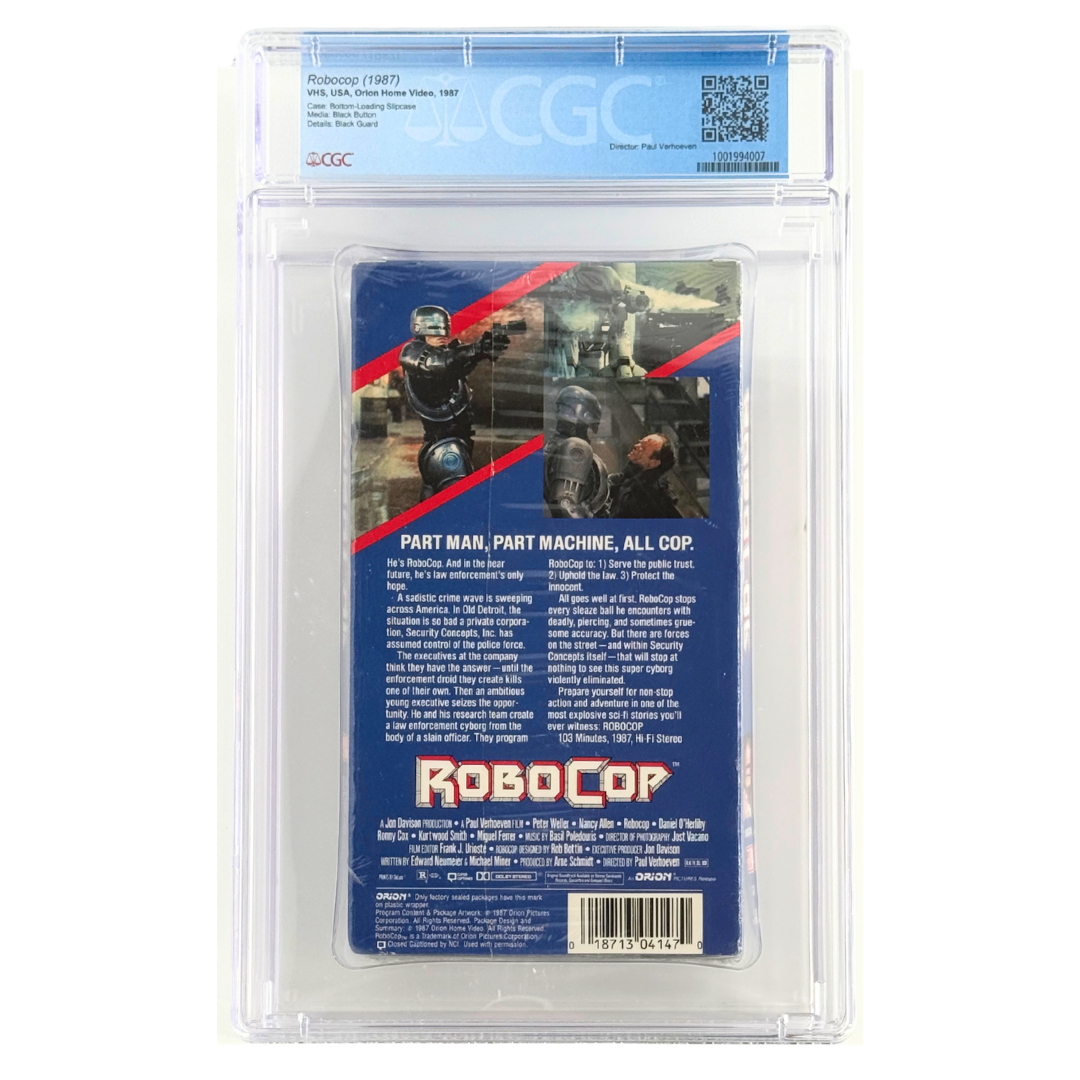 RoboCop (1987) – Sealed VHS – CGC 9.2 A+ – V-Overlap Seal – BL Slipcase Variant – Orion Home Video (USA)