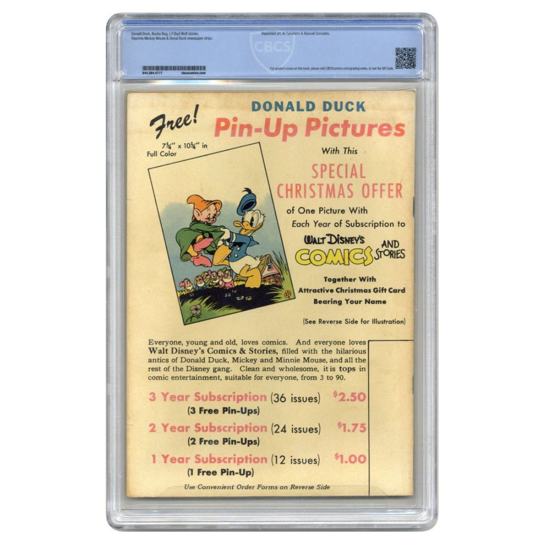 Walt Disney’s Comics and Stories #52 – CBCS 4.0 – Golden Age – Carl Barks & Floyd Gottfredson – Dell (1945)