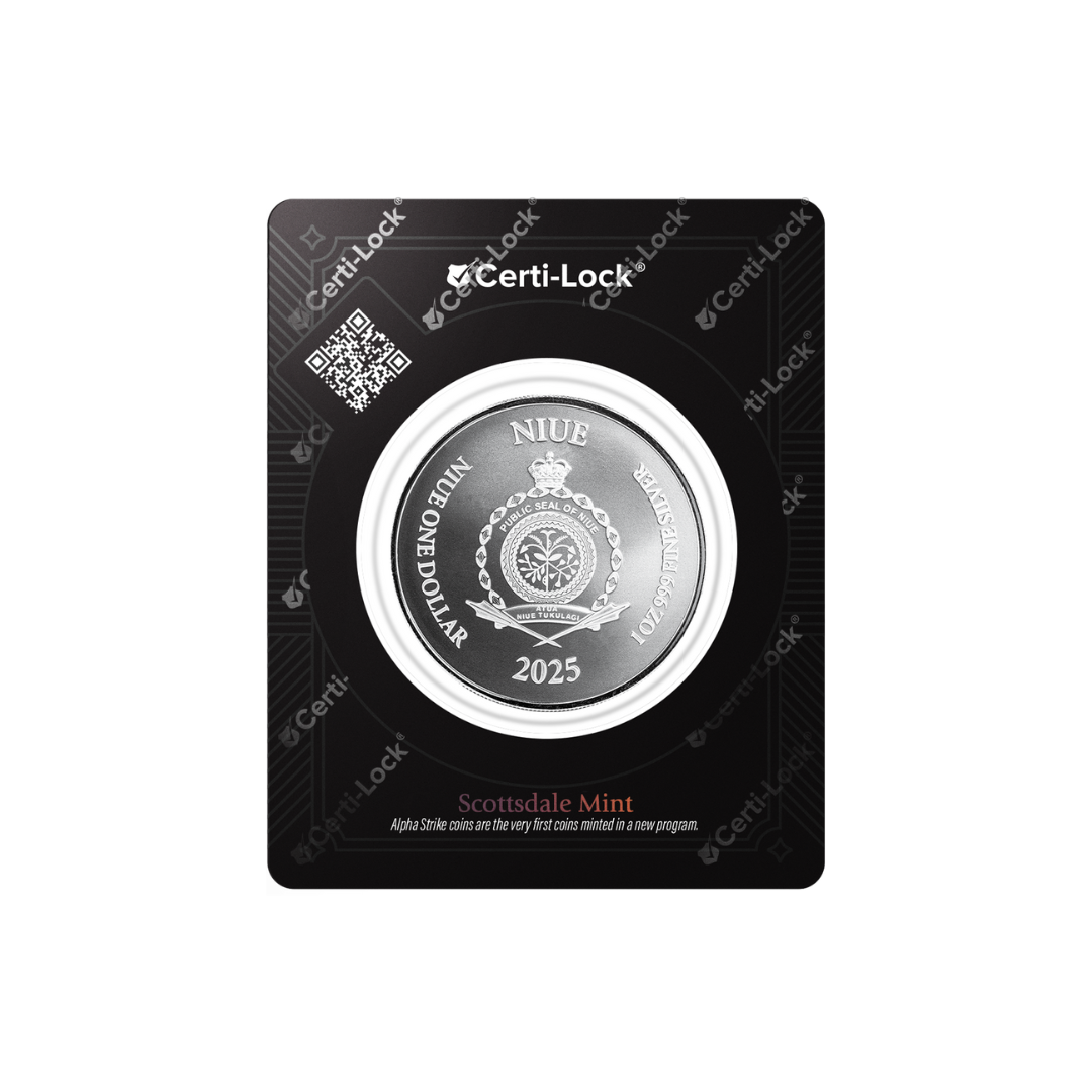 2025 Niue Lady Justice – Alpha Strike / Limited Mintage of 999 – 1 oz .999 Silver – BU – Niue (2025)