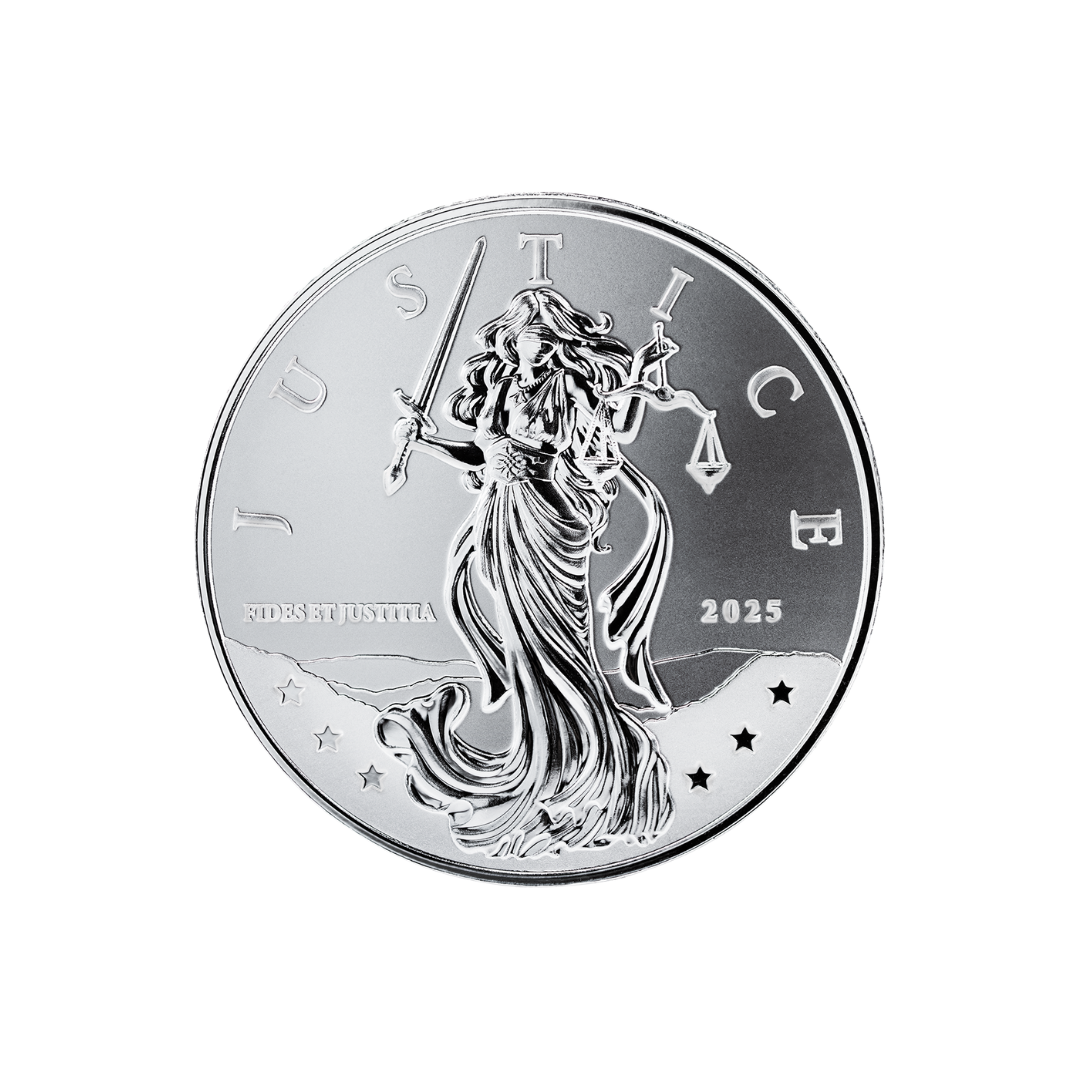 2025 Niue Lady Justice – Alpha Strike / Limited Mintage of 999 – 1 oz .999 Silver – BU – Niue (2025)
