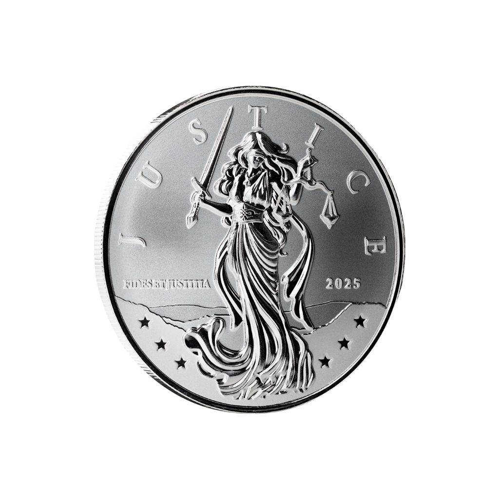 2025 Niue Lady Justice – Alpha Strike / Limited Mintage of 999 – 1 oz .999 Silver – BU – Niue (2025)