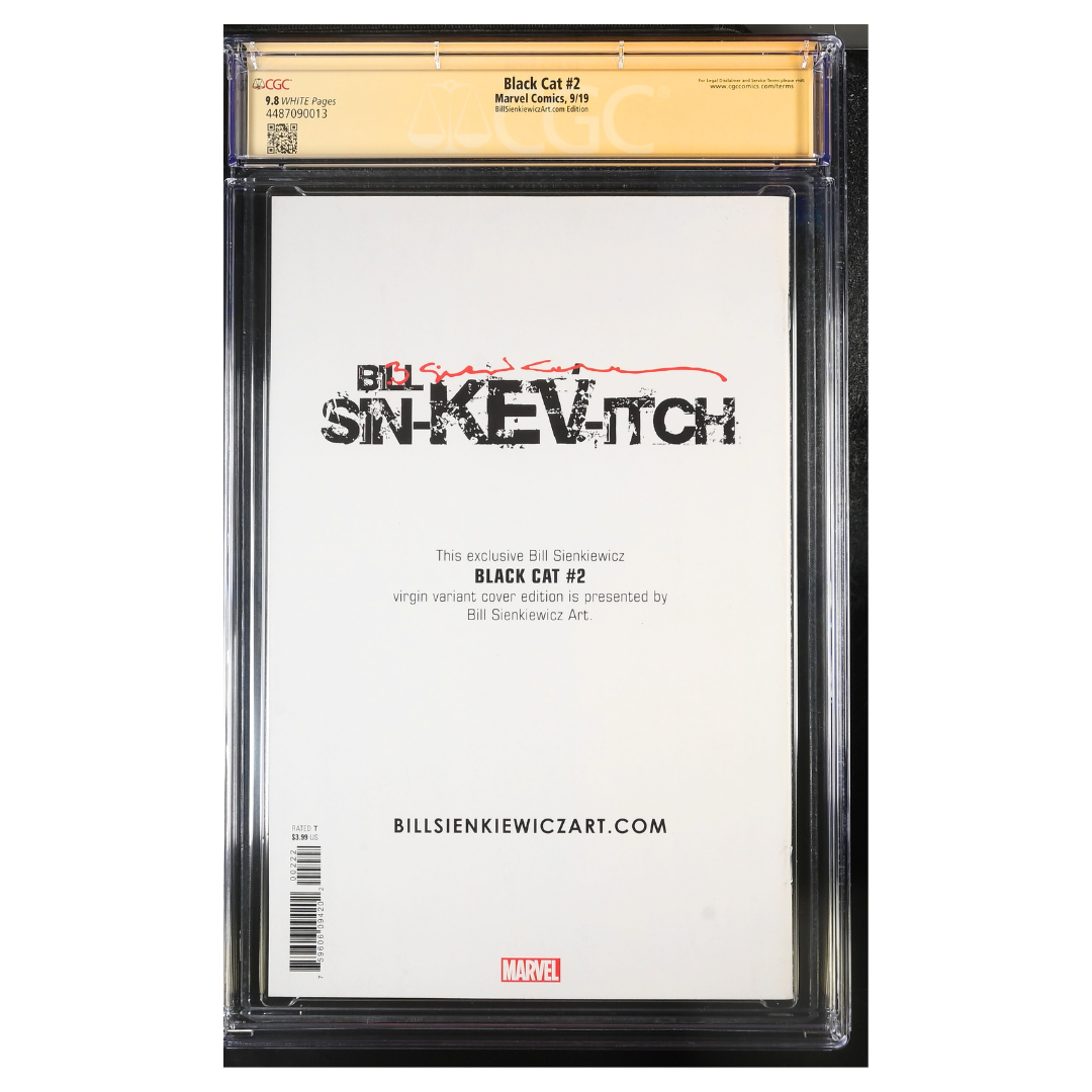 Black Cat #2 – CGC 9.8 SS – Virgin Variant – Signed by Bill Sienkiewicz – Limited to 1,000 – 2019 SDCC Exclusive (Marvel Comics)