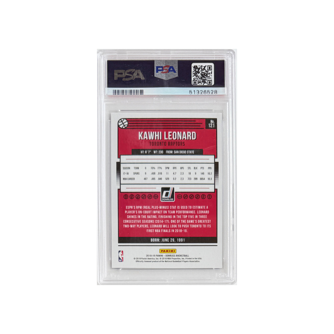 2018 Panini Donruss #121 Kawhi Leonard – Press Proof Blue Laser / Limited to 49 – PSA 10 – 2018 (Panini)