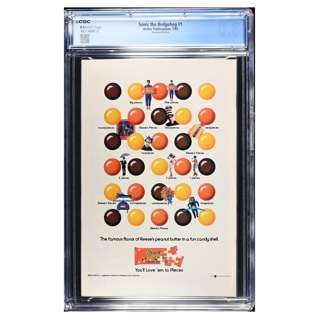 Sonic the Hedgehog #1 – Newsstand Edition / Early Archie Sonic Debut – CGC 8.0 – 1993 (Archie Publications)