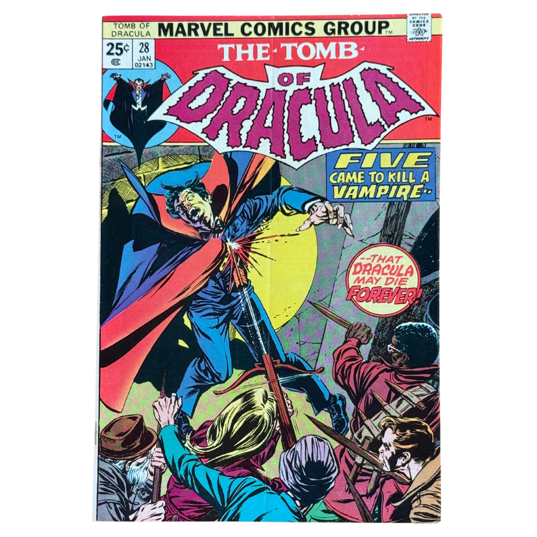 The Tomb of Dracula #28 – Blade & Vampire Hunters Spotlight / Wolfman & Colan – VG/FN – 1975 (Marvel Comics)