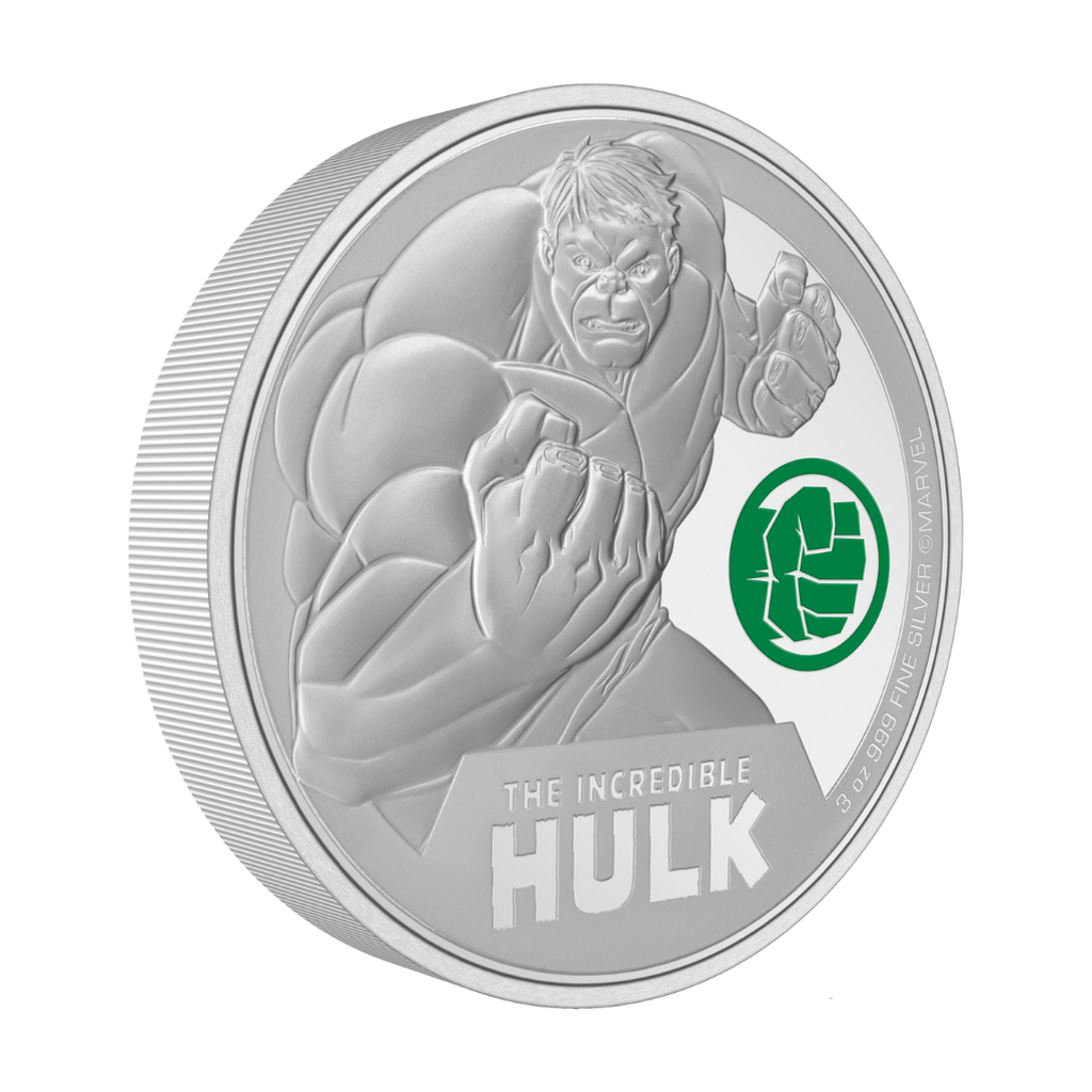 Marvel: The Incredible Hulk – 3 oz Pure Silver Collectible Coin – Limited Mintage (1,000 Worldwide) – 2024 (Niue)