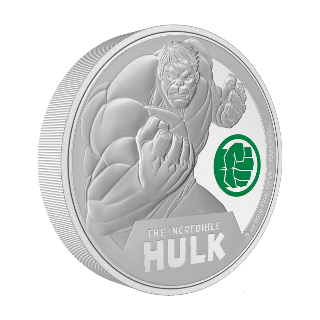 Marvel: The Incredible Hulk – 3 oz Pure Silver Collectible Coin – Limited Mintage (1,000 Worldwide) – 2024 (Niue)