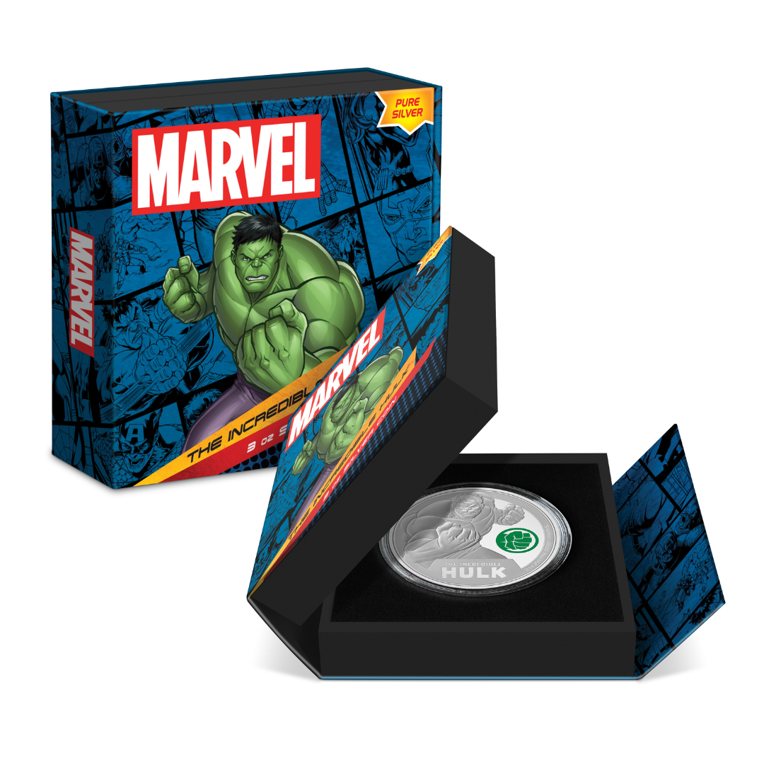 Marvel: The Incredible Hulk – 3 oz Pure Silver Collectible Coin – Limited Mintage (1,000 Worldwide) – 2024 (Niue)