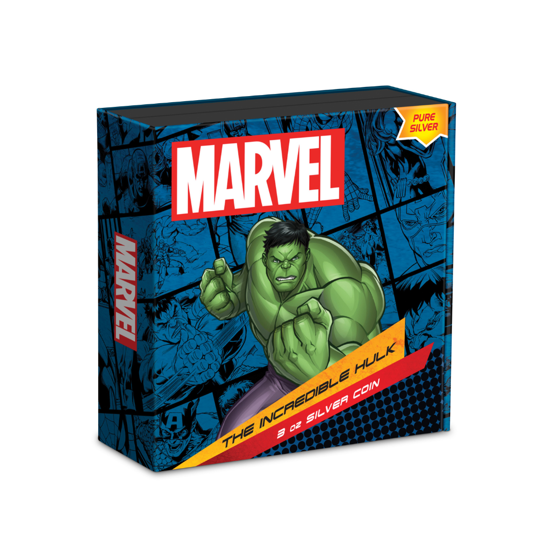 Marvel: The Incredible Hulk – 3 oz Pure Silver Collectible Coin – Limited Mintage (1,000 Worldwide) – 2024 (Niue)