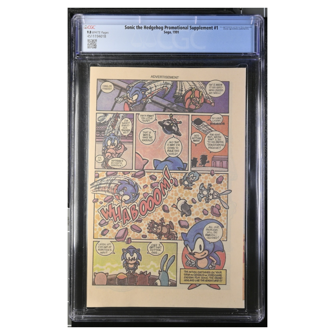 Sonic the Hedgehog #1 – Promotional Supplement / Sega Giveaway – CGC 9.8 – 1991 (Sega)