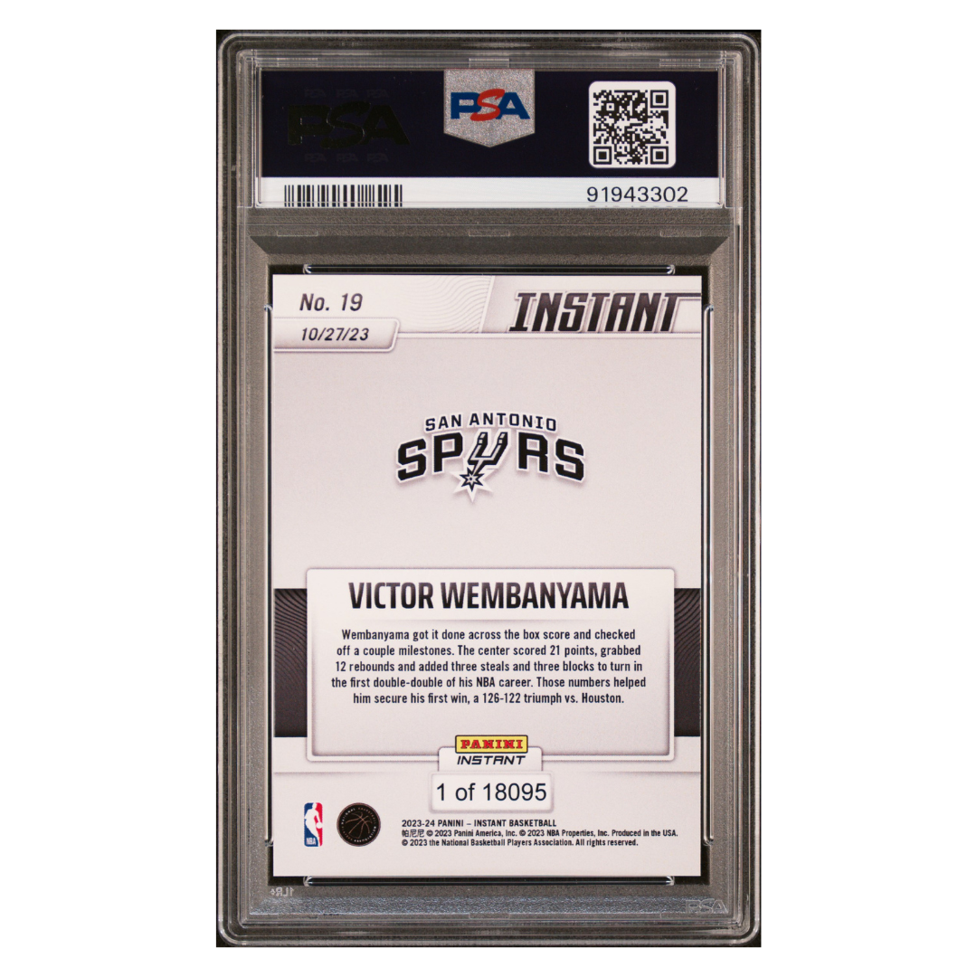 2023-24 Panini Instant - Base #19 - Victor Wembanyama - PSA 9 MINT