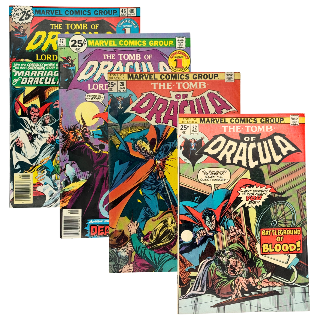 ChronoSet: Tomb of Dracula – 4-Issue Vampire Horror Bundle (1975–1976 Marvel) – FN- (5.0–6.0) Condition