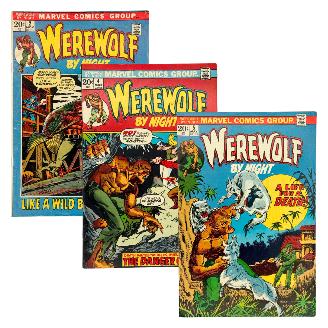 ChronoSet: Werewolf by Night – Issues #2, #4 & #5 – VG/FN – Bronze Age Marvel Horror (1972–1973, Marvel Comics)