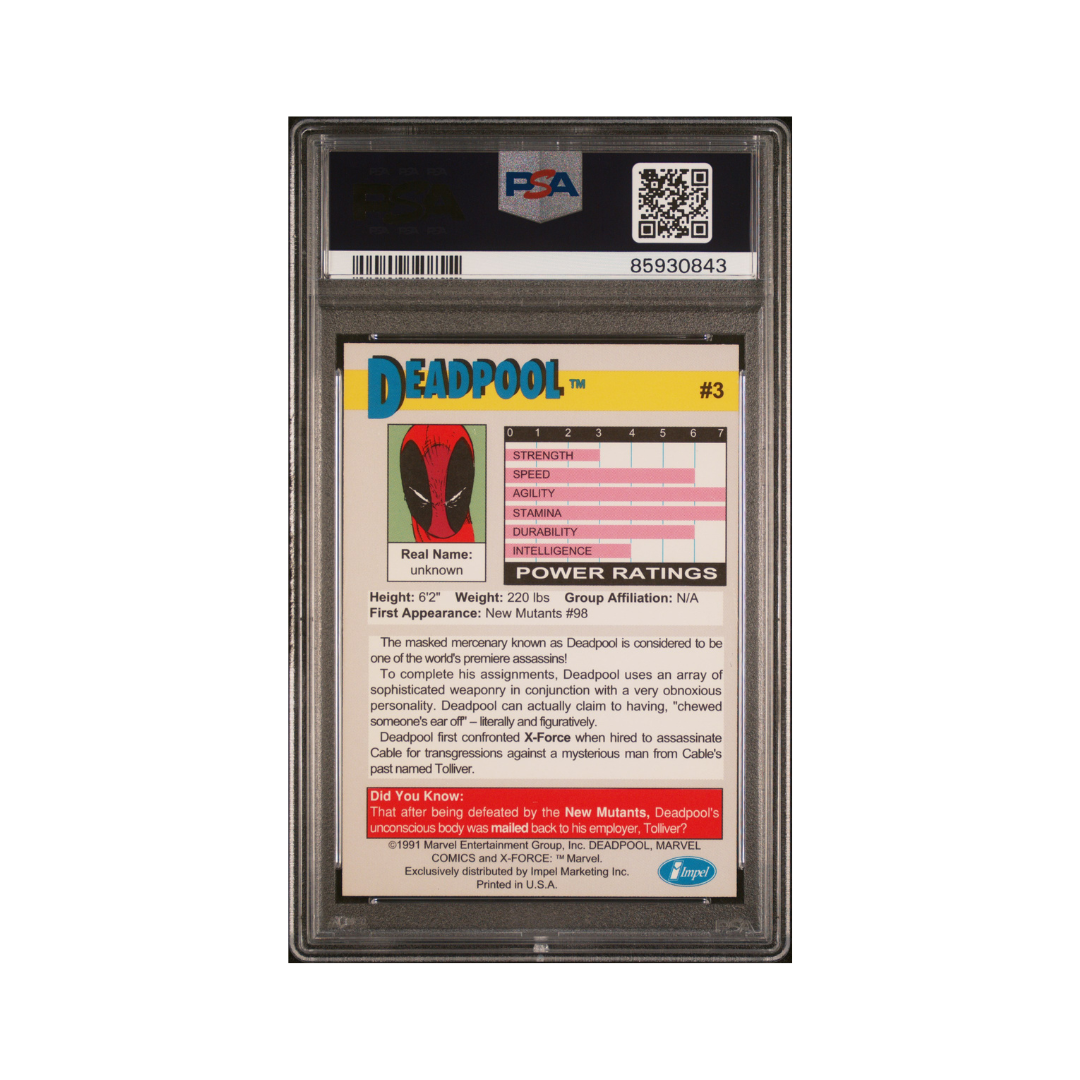 1991 Impel X-Force Promo #3 - Deadpool Promo - PSA 9