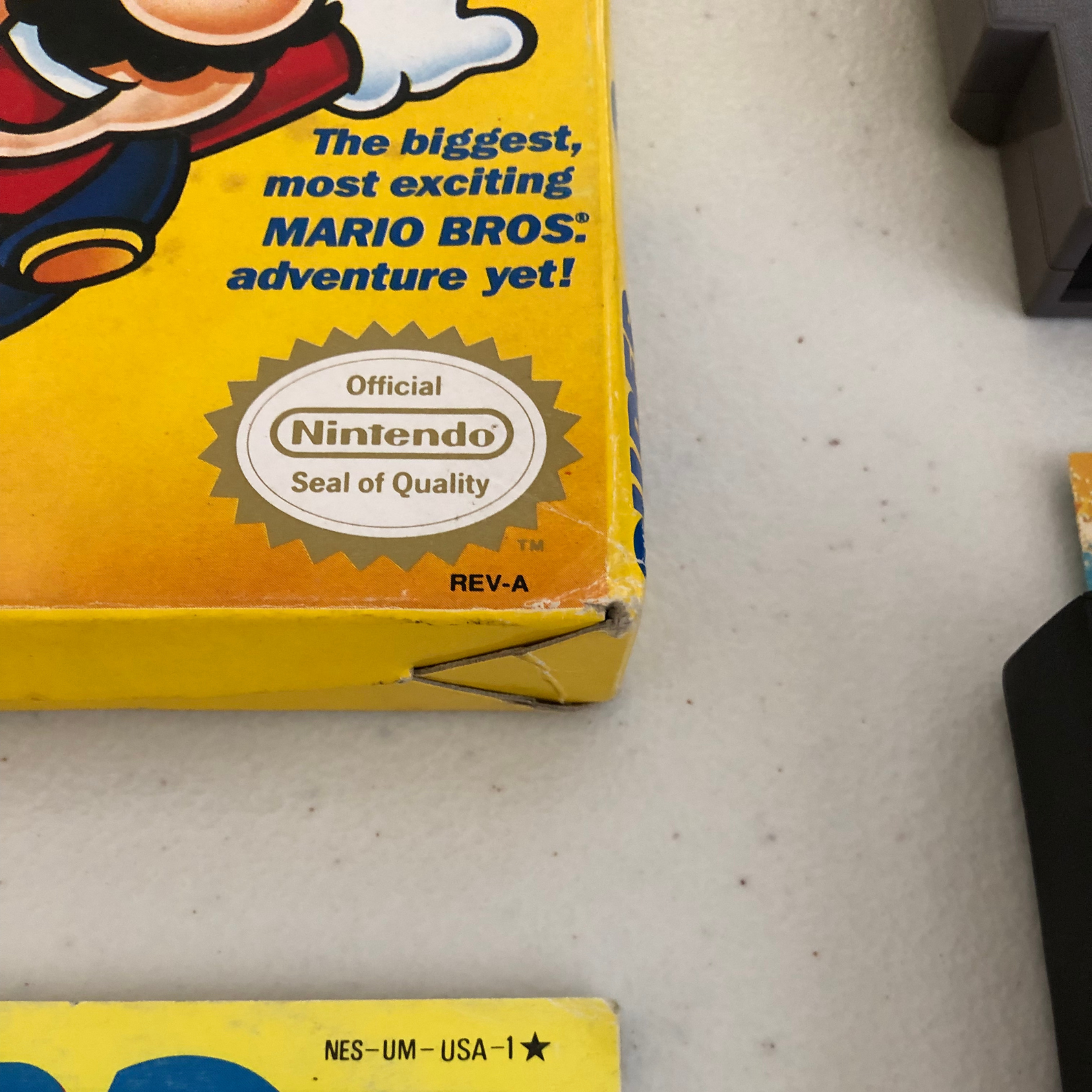 Super Mario Bros. – CIB (1st Print Box / 2nd Print Cart & Manual) – Nintendo NES (Box VG / Cart NM / Manual VF)