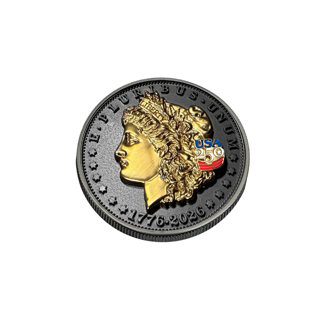 1776-2026 Morgan Dollar Tribute - Black Ruthenium & 24k Gold Highlights