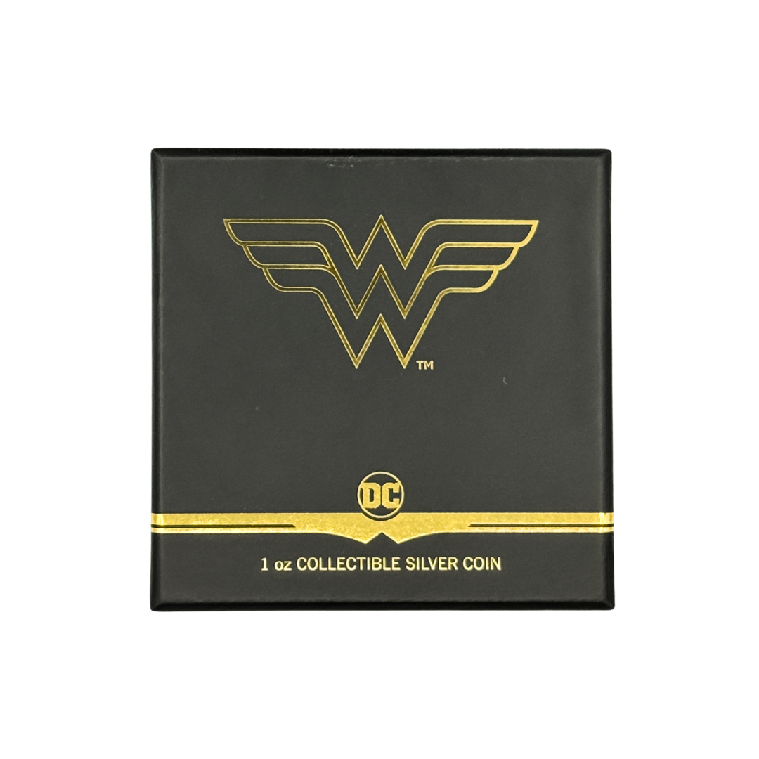 2022 Niue 1 oz Proof Silver Coin – Wonder Woman Logo – Colorized – w/ Box & COA