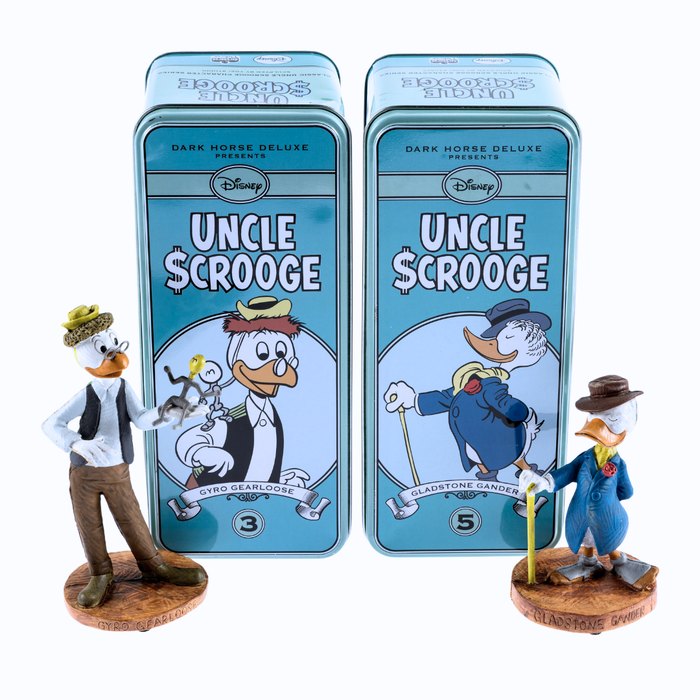 Dark Horse Deluxe Classic Uncle Scrooge Statuettes – Gladstone Gander AP17/35 & Gyro Gearloose AP15/35 – VG – 2010 (Dark Horse / Yoe! Studio)