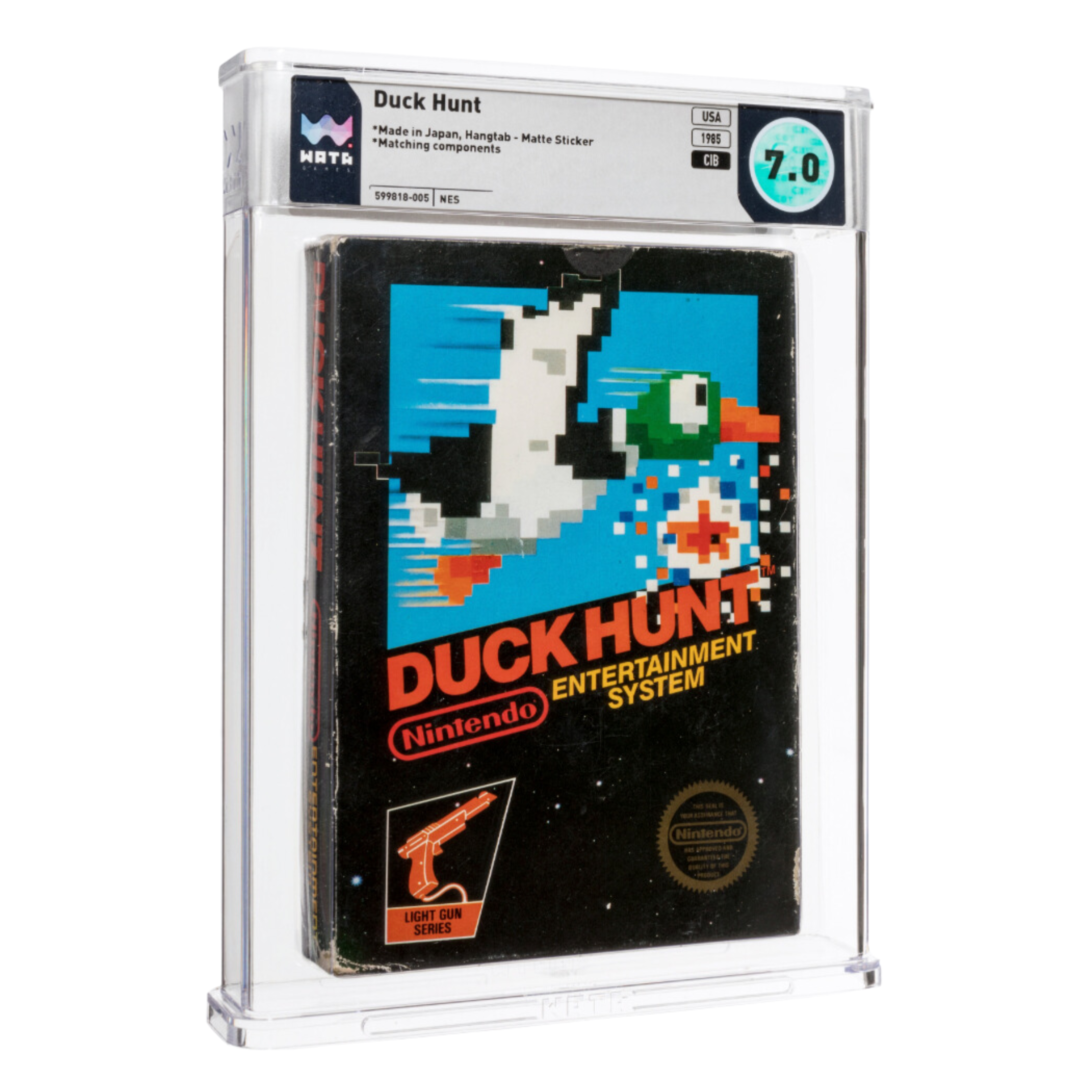 Duck Hunt Wata 7.0 CIB Complete Matte Sicker, First Production - Nintendo NES