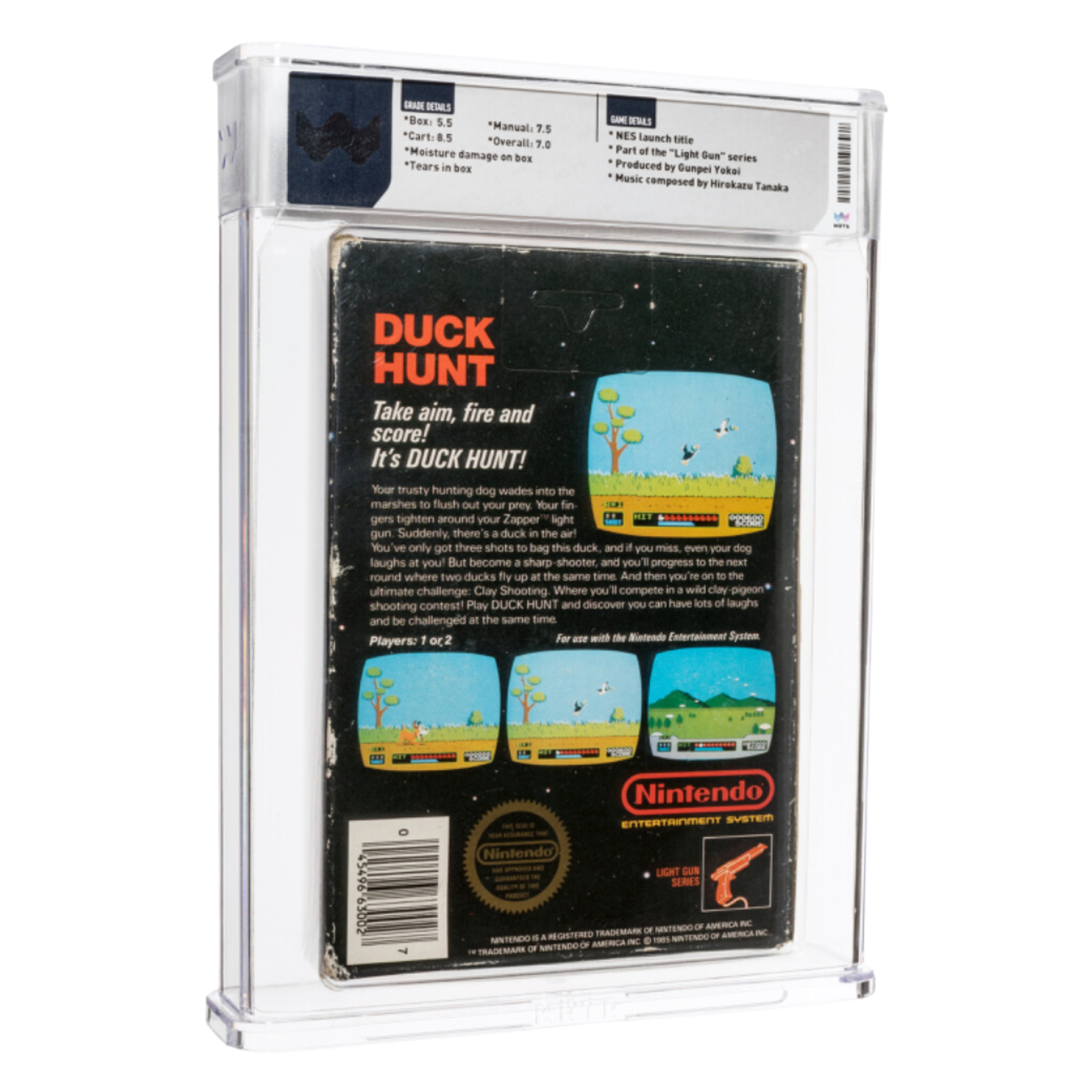 Duck Hunt Wata 7.0 CIB Complete Matte Sicker, First Production - Nintendo NES