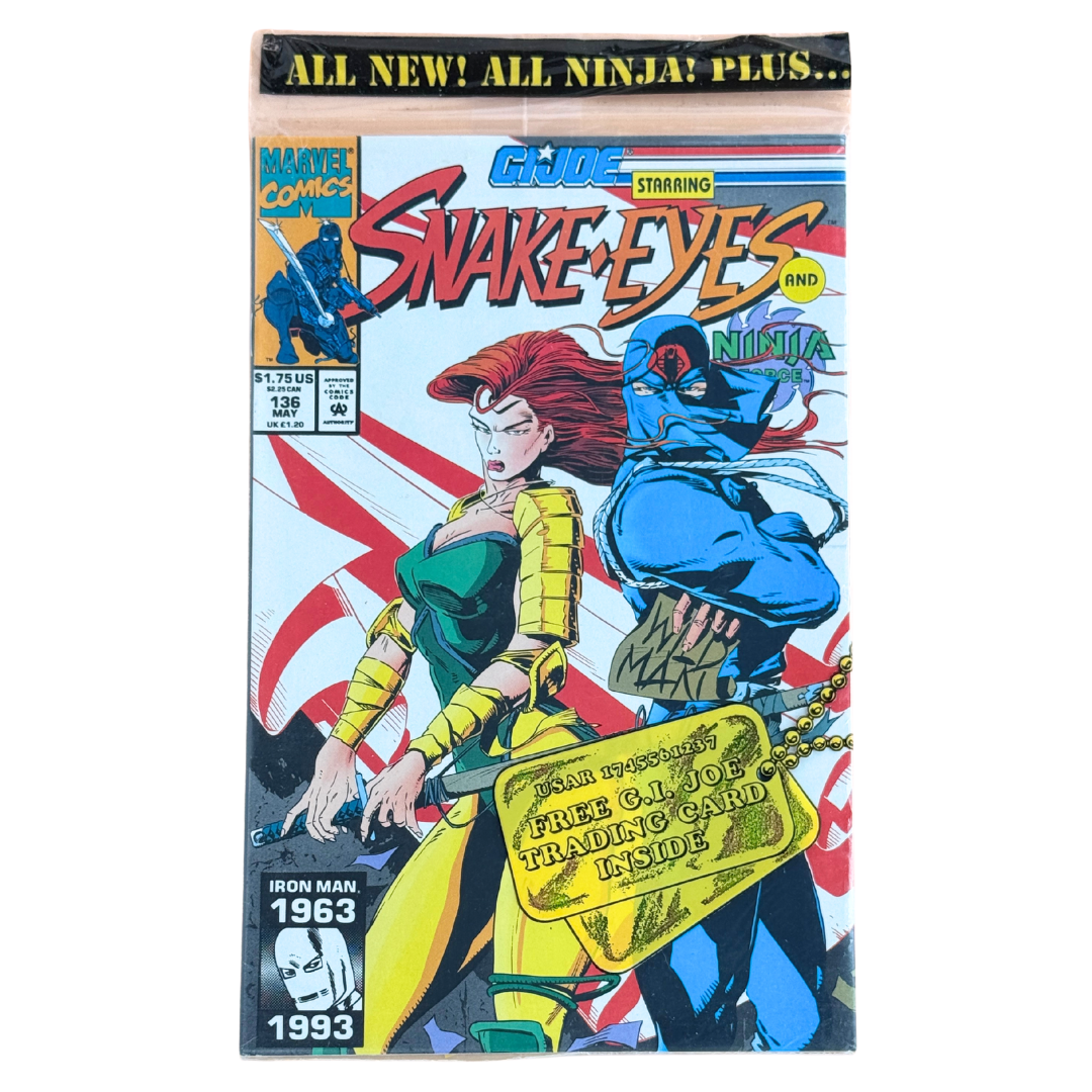 G.I. Joe: A Real American Hero #136 – Polybagged w/ Trading Card Insert – Unopened Polybag – 1993 (Marvel)