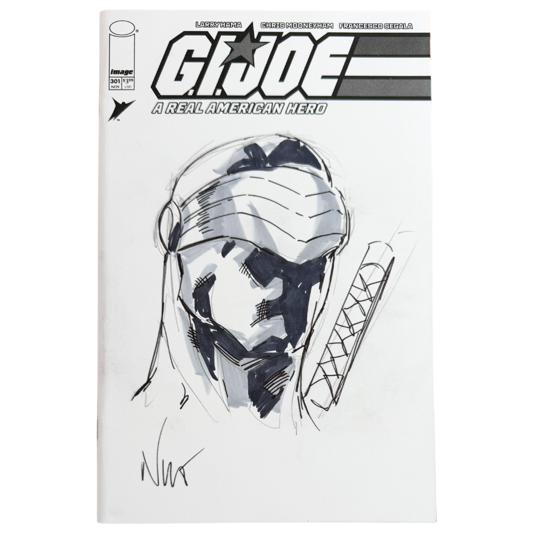 G.I. Joe: A Real American Hero #301 – Eddie Nuñez Snake Eyes Sketch w/COA – NM – 2023 (Image Comics)